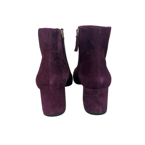 WHBM White House Black Market Ankle Boots Womens 8.5 Zeek Studded Wine Suede - Picture 3 of 12
